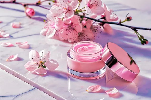 精緻粉紅霜，體現花香春日美肌與煥活肌膚 4K 壁紙