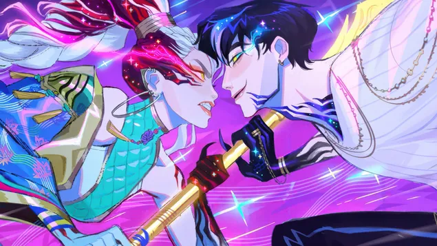 demon 'jinu' x rumi (animetyylinen tausta) - k-pop demon hunters (elokuva) lataa