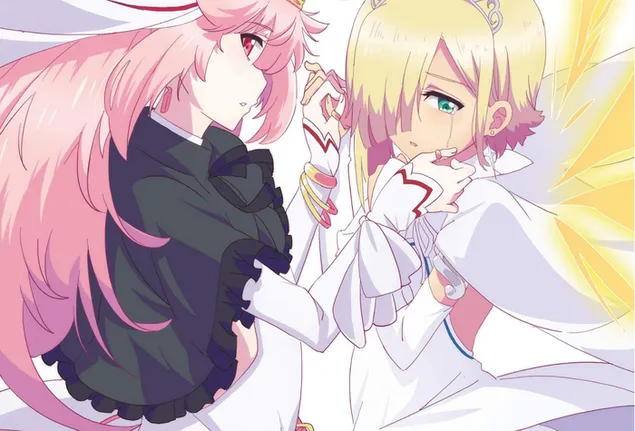 魔王，重試！- 月神優雅和阿庫 HD 壁紙