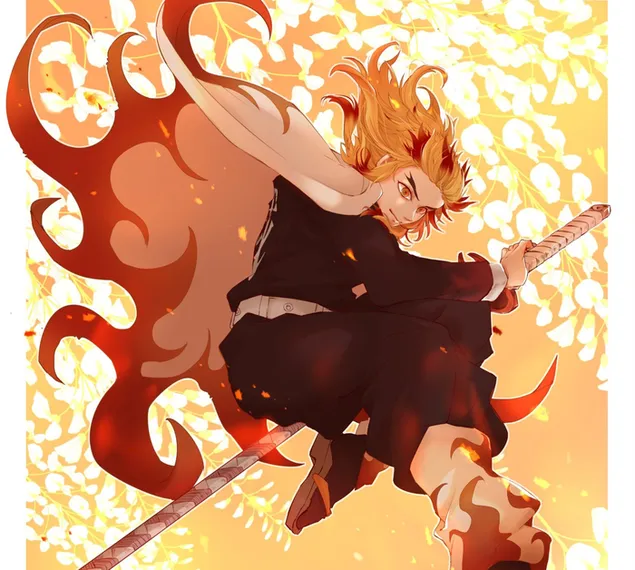 Demon Slayer Kyojuro Rengoku Flame Hashira HD 4K Wallpaper #8.2037