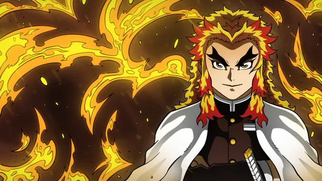 Demon Slayer - Flame Pillar Rengoku Kyojuro HD Tapeten