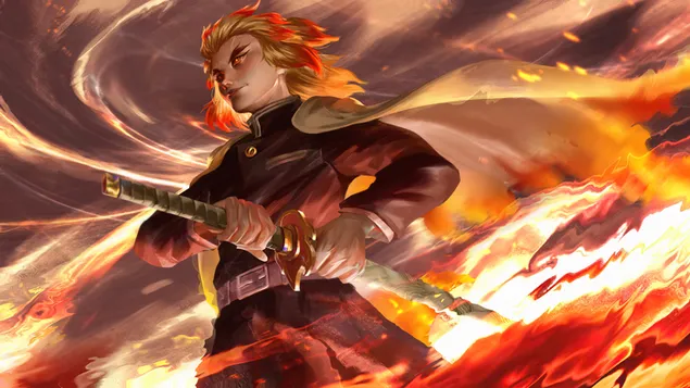 Demon Slayer - Giyu Tomioka Flame Hashira  4K wallpaper