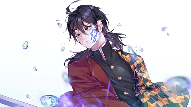 Dæmondræber | 'Giyu Tomioka Water Hashira' 4K baggrundsbillede