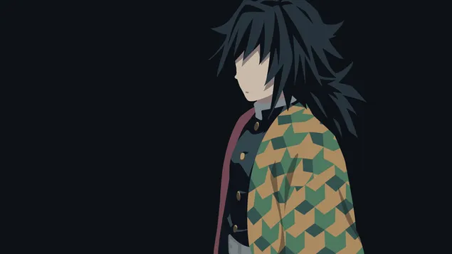 Demon Slayer Giyuu Tomioka Minimalist HD bakgrunn