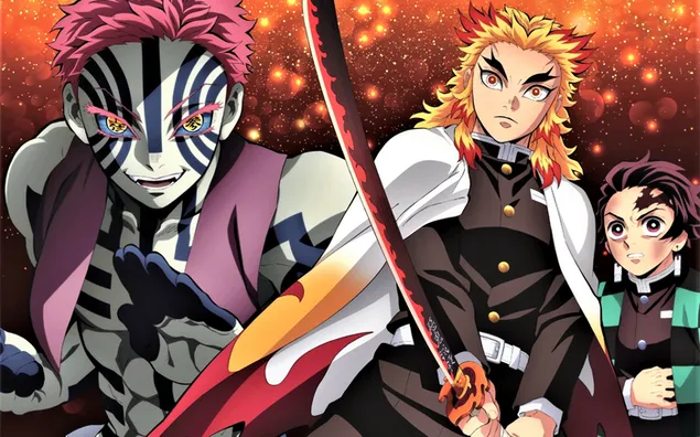 demon slayer: kimetsu no kanae akaza kyojuro rengoku tanjiro kamado lataa