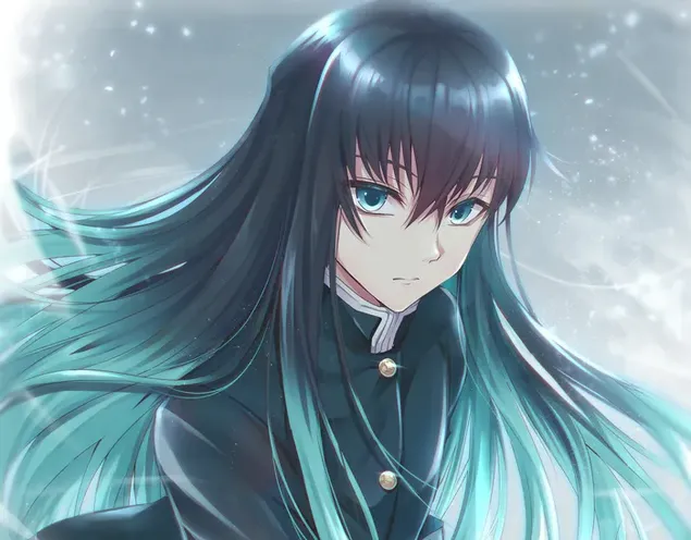 Demon Slayer ตัวละครอนิเมะ Kimetsu no Yaiba สาวสวยจ้องมอง 2K วอลเปเปอร์