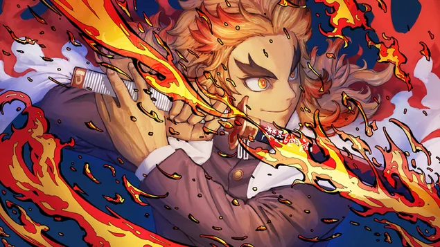 Demon Slayer | Kyojuro Rengoku Flame Hashira 4K wallpaper