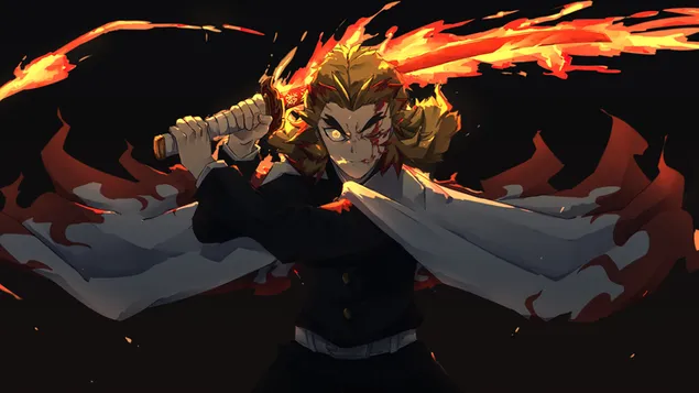Demon Slayer - Kyojuro Rengoku Flame Hashira HD wallpaper