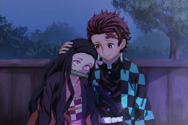 Cazador de demonios: hermanos Nezuko Kamado y Tanjirou Kamado