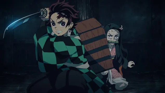Demon slayer: tanjiro kamado nezuko kamado samen vechten download