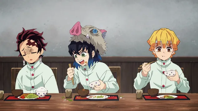 demon slayer: tanjiro kamado zenitsu agatsuma agus inosuke hashibira ag ithe ioslodail