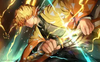 Demon Slayer: Zenitsu Agatsuma prima forma HD sfondo