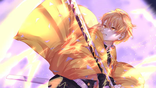 קוטל השדים - זניטסו אגאצומה נשימת ברק 4K טפט