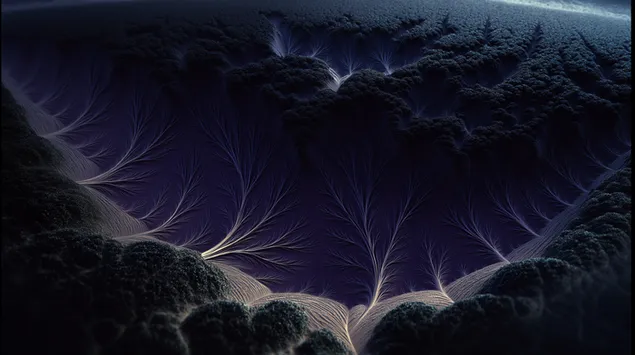 נוף דנדריטי עם ורידי אור 2K טפט