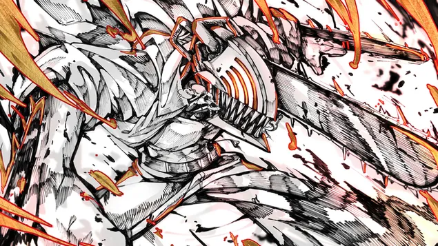 דנג'י "Chainsaw" צייד שדים לבטיחות הציבור מהאנימה Chainsaw Man 4K טפט