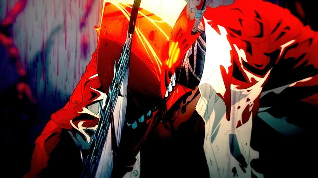 דנג'י, צייד שדים לביטחון הציבור, מתוך אנימה "איש המסור" 4K טפט