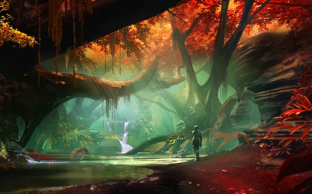 Spiel Destiny 2 - Roboter im Wald 4K Hintergrundbild