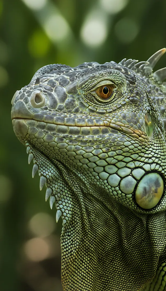 gedetailleerde groen iguana kopfoto aflaai