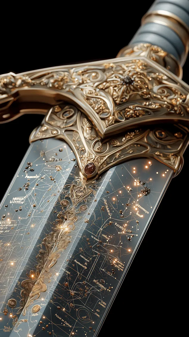 Ταπετσαρία Λεπτομερής Αστρολογικός Χάρτης Λαβής Μακρύ Σπαθιού Μαγικό Σχεδιασμό Λεπίδας HD