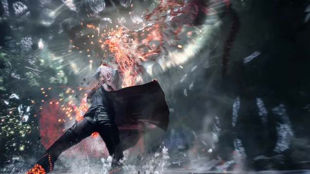 Devil May Cry 5 (2019) videospeletjie: Dante 4K muurpapier