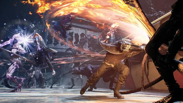 Páipéar balla Devil May Cry 5 - Nero & V4K