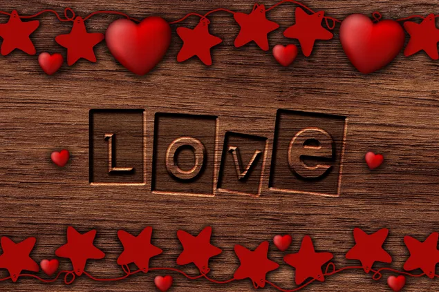 Día de San Valentín - amor corazones y estrellas