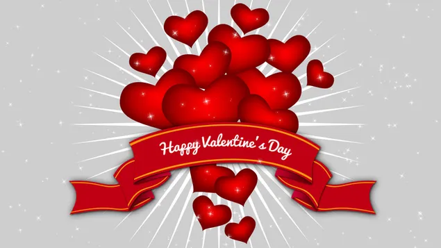 Día de San Valentín - amor de corazones rojos