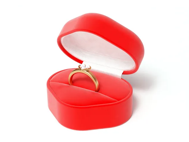 Día de San Valentín - anillo en la caja del corazón