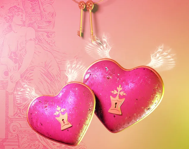 Día de San Valentín - Cerraduras de corazón rosa