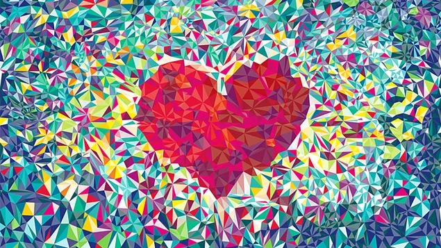 Día de San Valentín - corazón geométrico abstracto