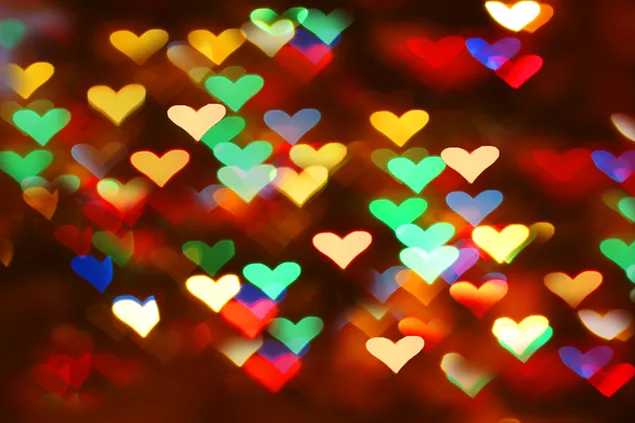 Día de San Valentín - corazones luces bokeh
