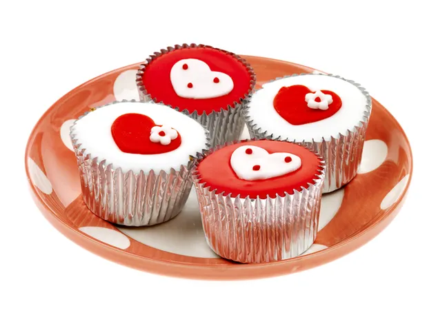 Día de San Valentín - decoración de corazón de cupcakes