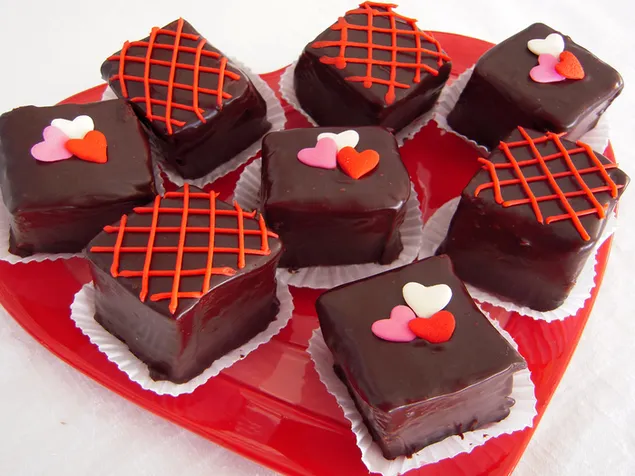 Día de San Valentín - decoración de pastel de chocolate