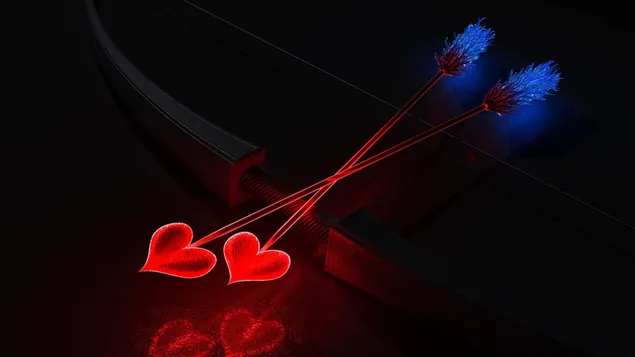 Día de San Valentín - flecha de corazones rojos