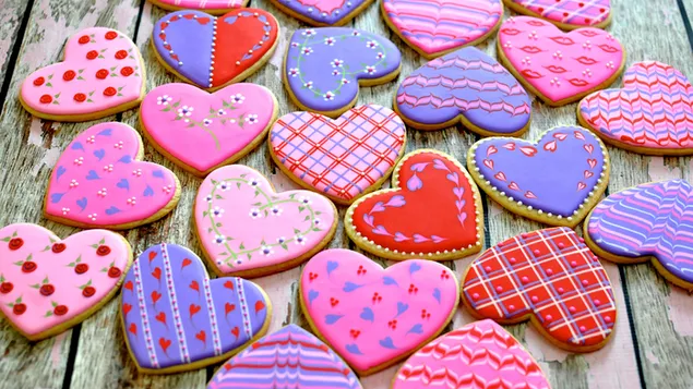 Día de San Valentín - Galletas de corazón pastel