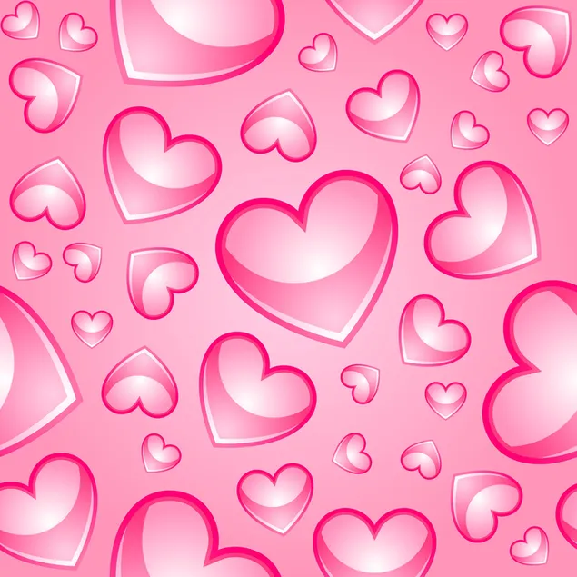 Día de San Valentín - hermosos corazones rosados ​​artísticos
