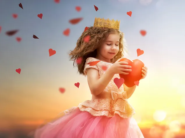 Día de San Valentín - linda princesa con el corazón