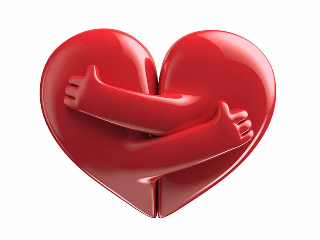 Día de San Valentín - lindos corazones abrazados