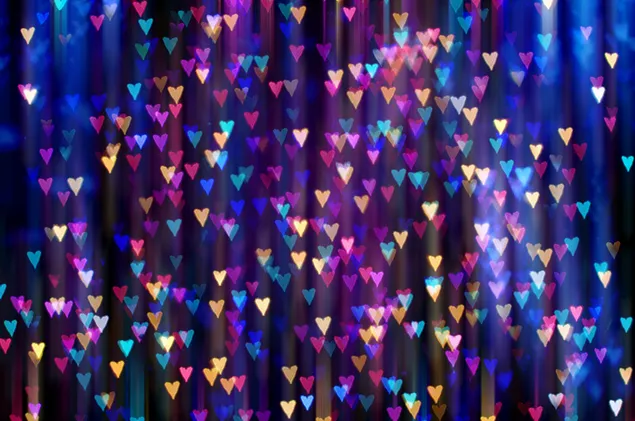 Día de San Valentín - luces de bokeh de corazón de colores