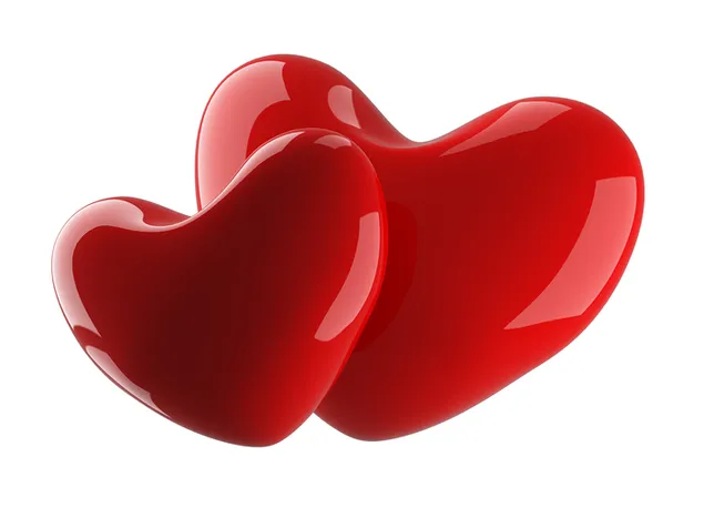 Día de San Valentín - pares de corazones rojos en 3D descargar