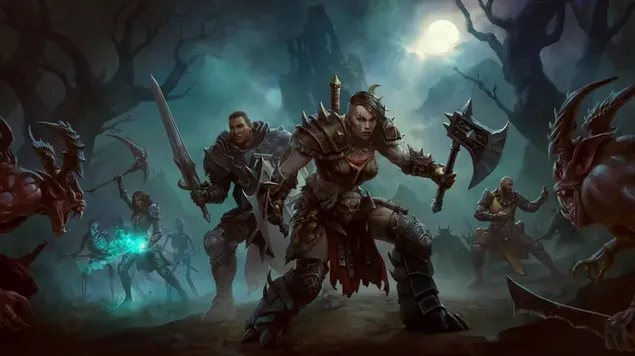Diablo 4 Unsterblicher Barbar, Kreuzritter, Mönch und Nekromant herunterladen