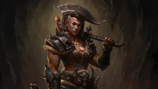Diablo 4 Immortal Barbarian female 4K wallpaper