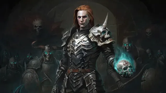 Diablo 4 Бессмертный мужчина-некромант 4K обои