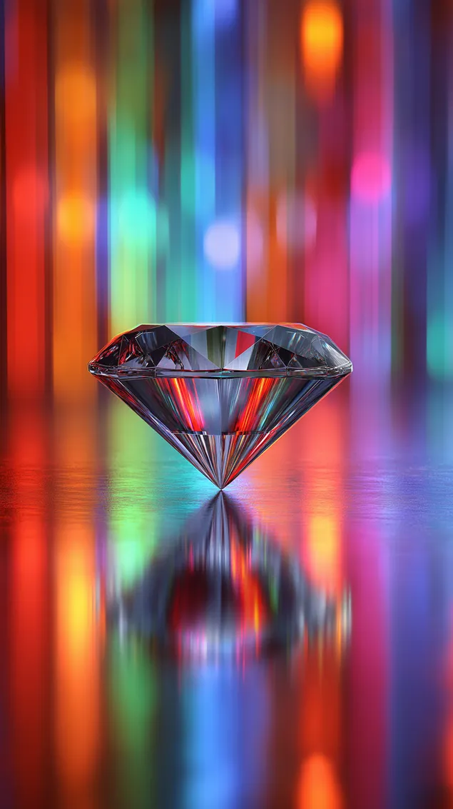 diamant op reflekteierender faarweger uewerflach eroflueden