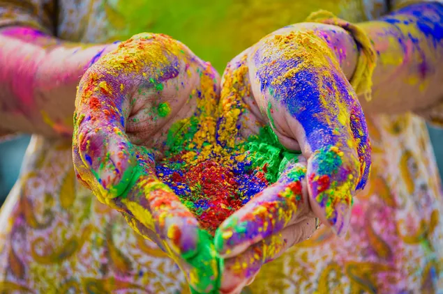 Forskellige smukke farver af Holi 4K tapet