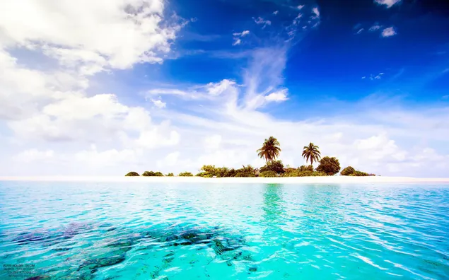 Diggaru-eiland op de Malediven 2K achtergrond