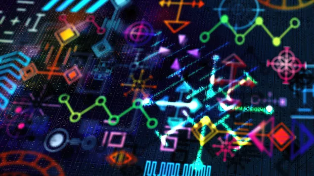 digitalna apstrakcija sa zivim bojama preuzmi