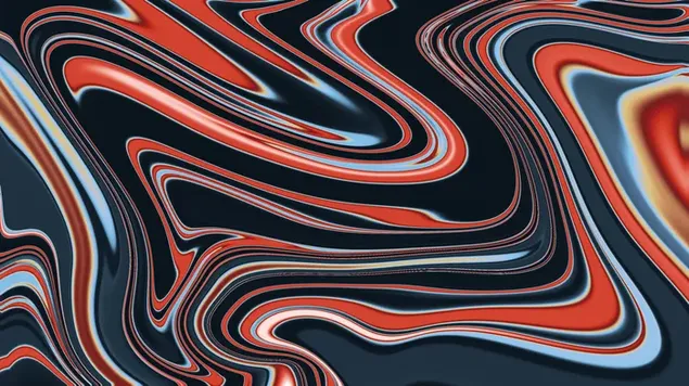 Digitale kunst, abstract, kleurrijk, vloeibaar, modern dekt achtergrond rood oranje blauw