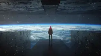 デジタルアートの惑星の風景 4K 壁紙