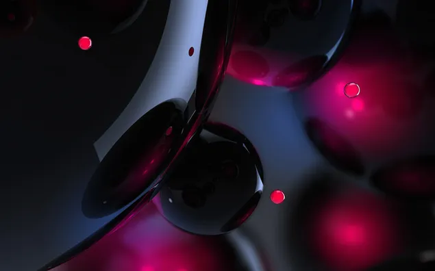 デジタル暗い 3D 球体 2K 壁紙